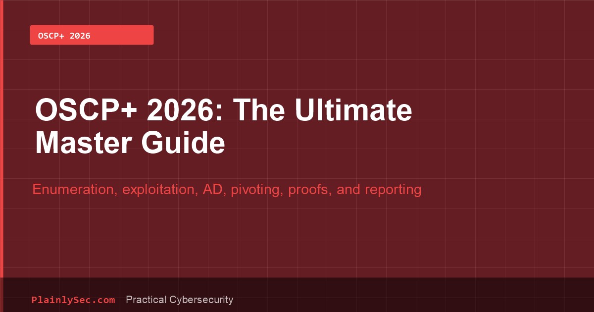 PlainlySec cover for the OSCP+ 2026 master guide